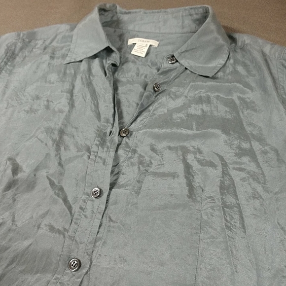 J Crew gray semi-sheer lightweight silk blend top - Picture 7 of 7